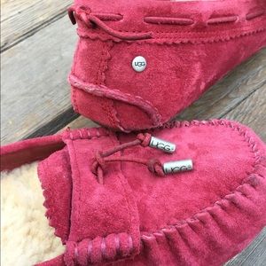 UGG RONI Suede Leather Shearling Lined Moccasin